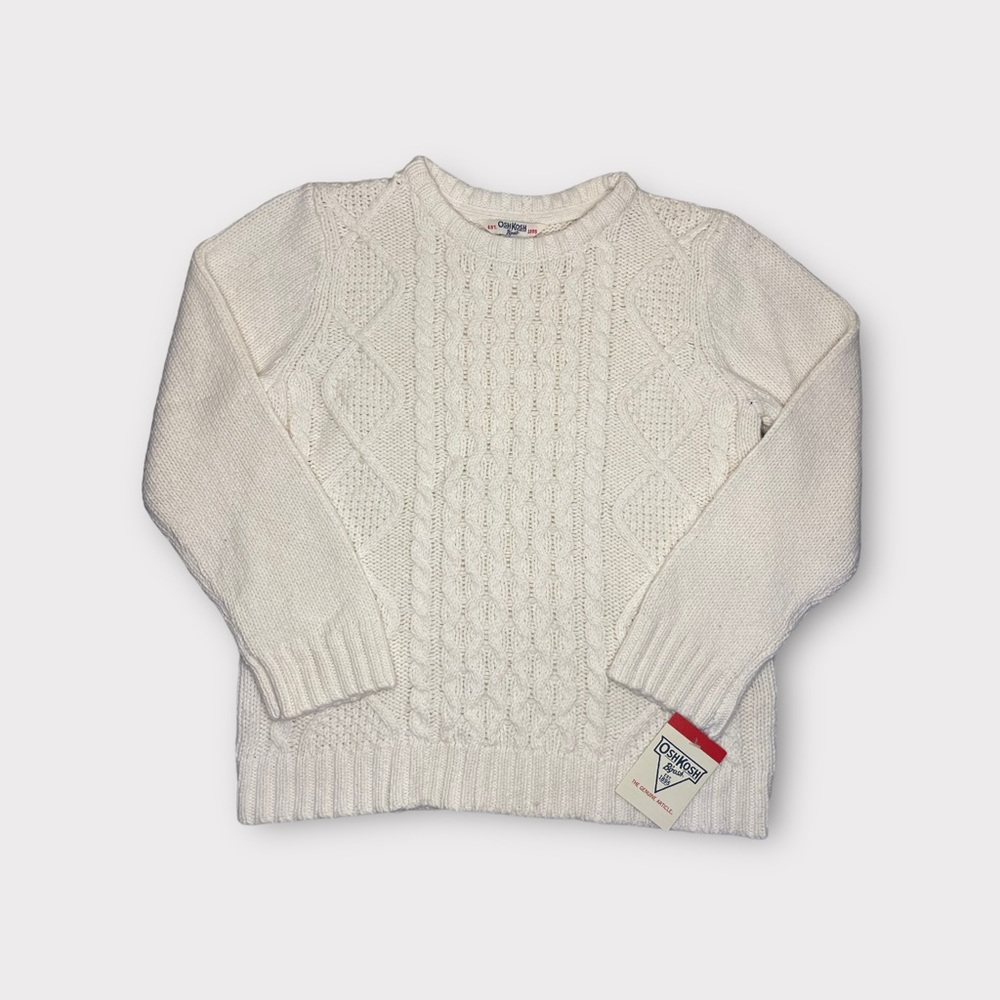 OshKosh B’gosh Cable Knit Cream Wool Blend Sweater